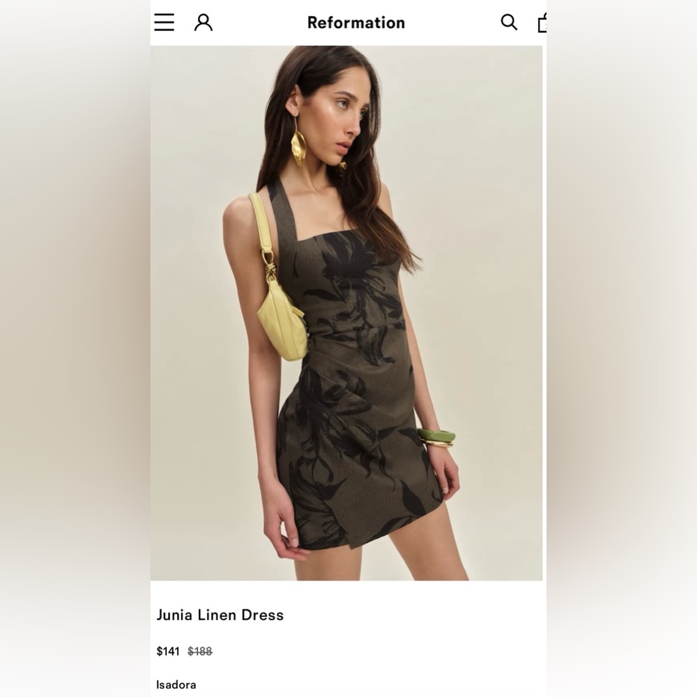 Reformation Junia linen halter dress